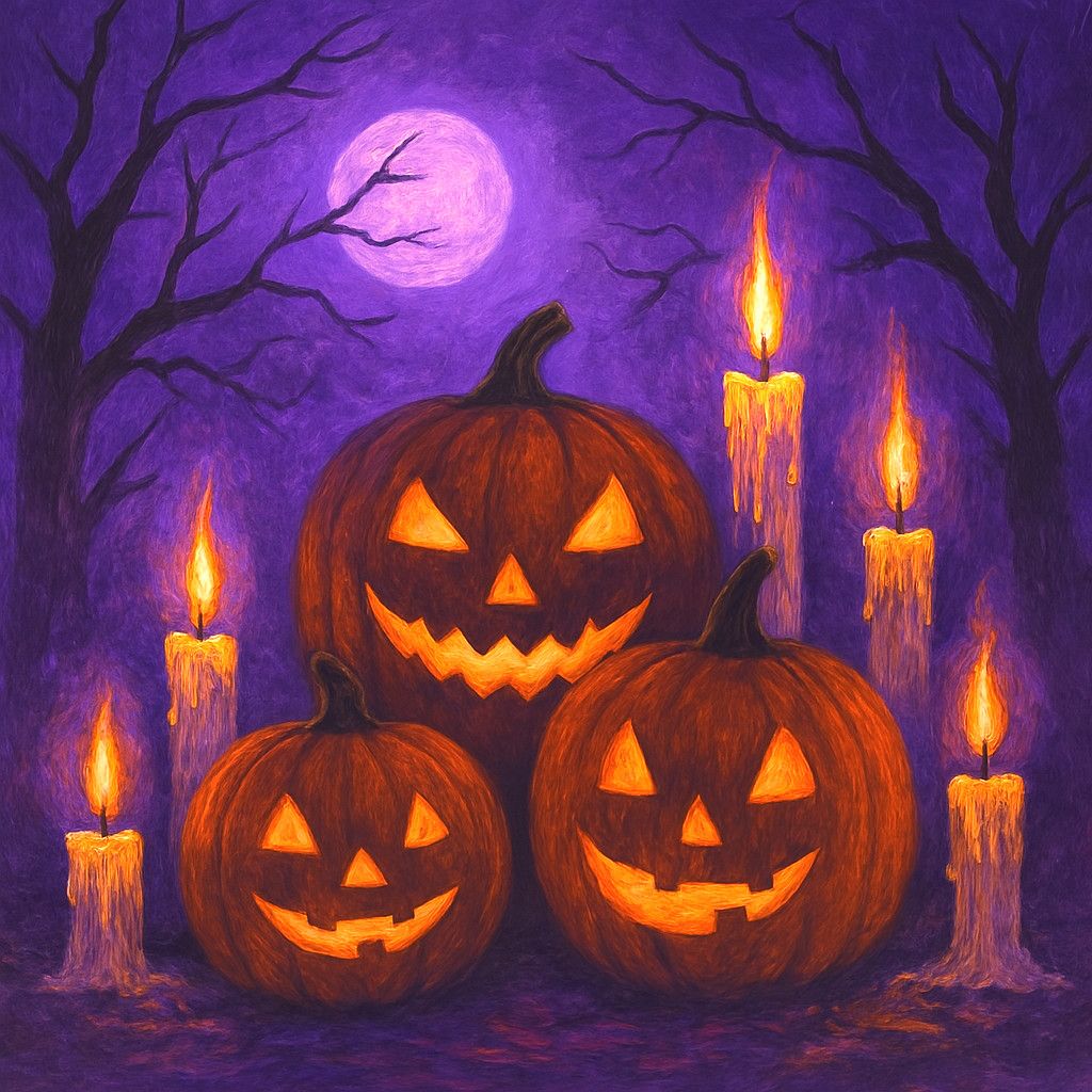 A4 FFF Pumpkins with Candles Decoupage Rice Paper