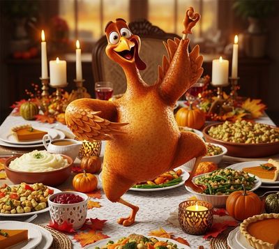 FFFPA A4 Dancing Turkey Decoupage Rice Paper