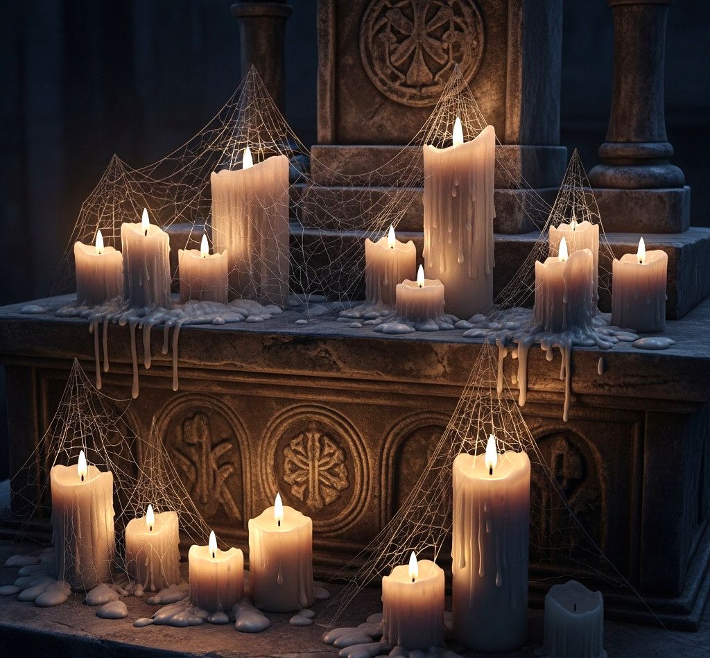 A4 FFF Haunted Candles Decoupage Rice Papers
