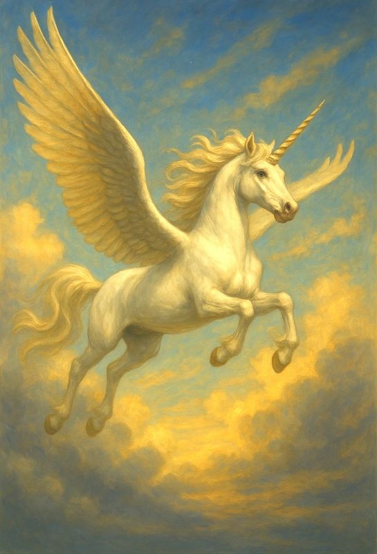 A4 FFF Flying Unicorn Decoupage Rice paper