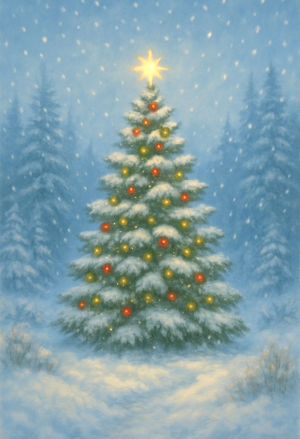 A4 FFF Christmas Tree Decoupage Rice Paper