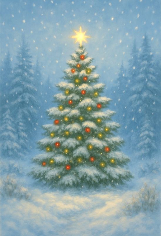 A4 FFF Christmas Tree Decoupage Rice Paper