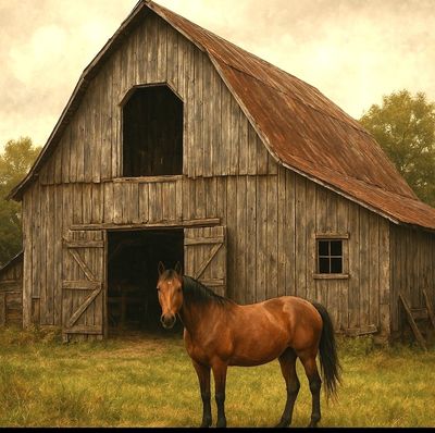 FFFPA A4 Horse And Barn Decoupage Rice Paper