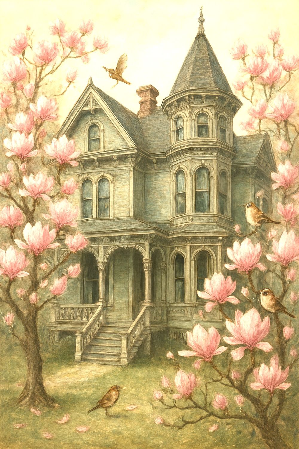 A4 FFF Victorian Home Decoupage Rice paper