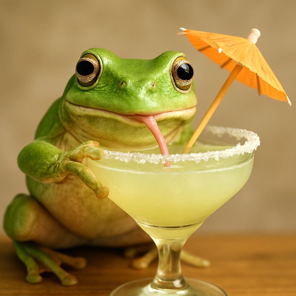A4 FFF Frog and Margarita Decoupage Rice Paper