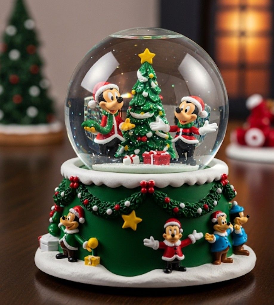 A4 FFF Mickey Mouse Snow Globe Decoupage Rice Paper