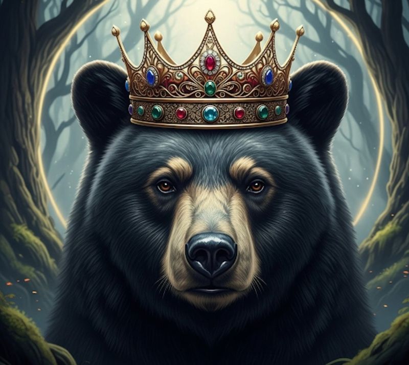 A4 FFF Bear Crown Decoupage Rice