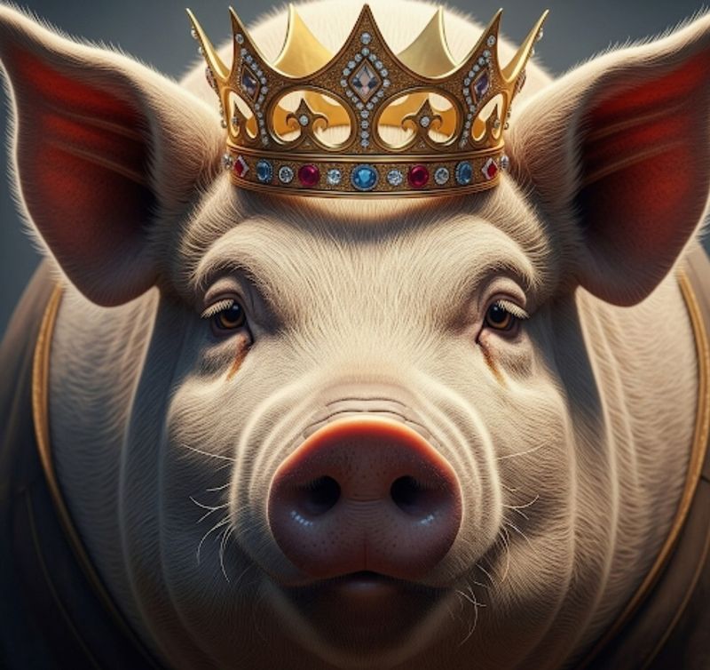 A4 FFF Pig Crown Decoupage Rice Paper