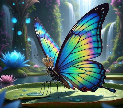 FFFP A4 Butterfly Crown Decoupage Rice Paper