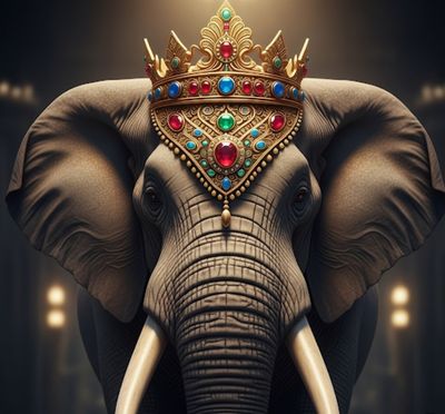 A4 FFF Elephant Crown Decoupage Rice Paper