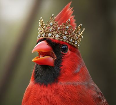 FFFPA A4 Red Cardinal Crown Decoupage Rice Paper