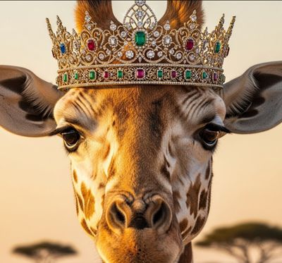FFFPA A4 Giraffe Crown Decoupage Rice Paper