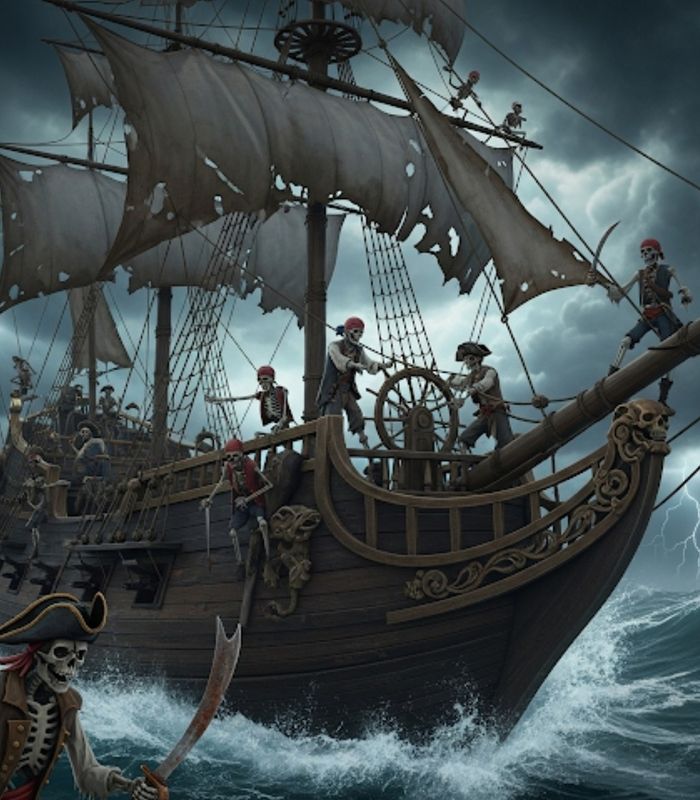 A4 FFF Brown Pirate Ship Decoupage Rice Paper