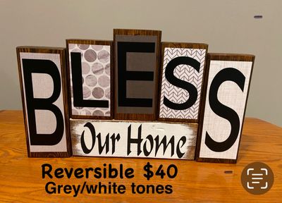BBD Reversible Wood Block Set Bless Our Home Special Orders Sample Darlings