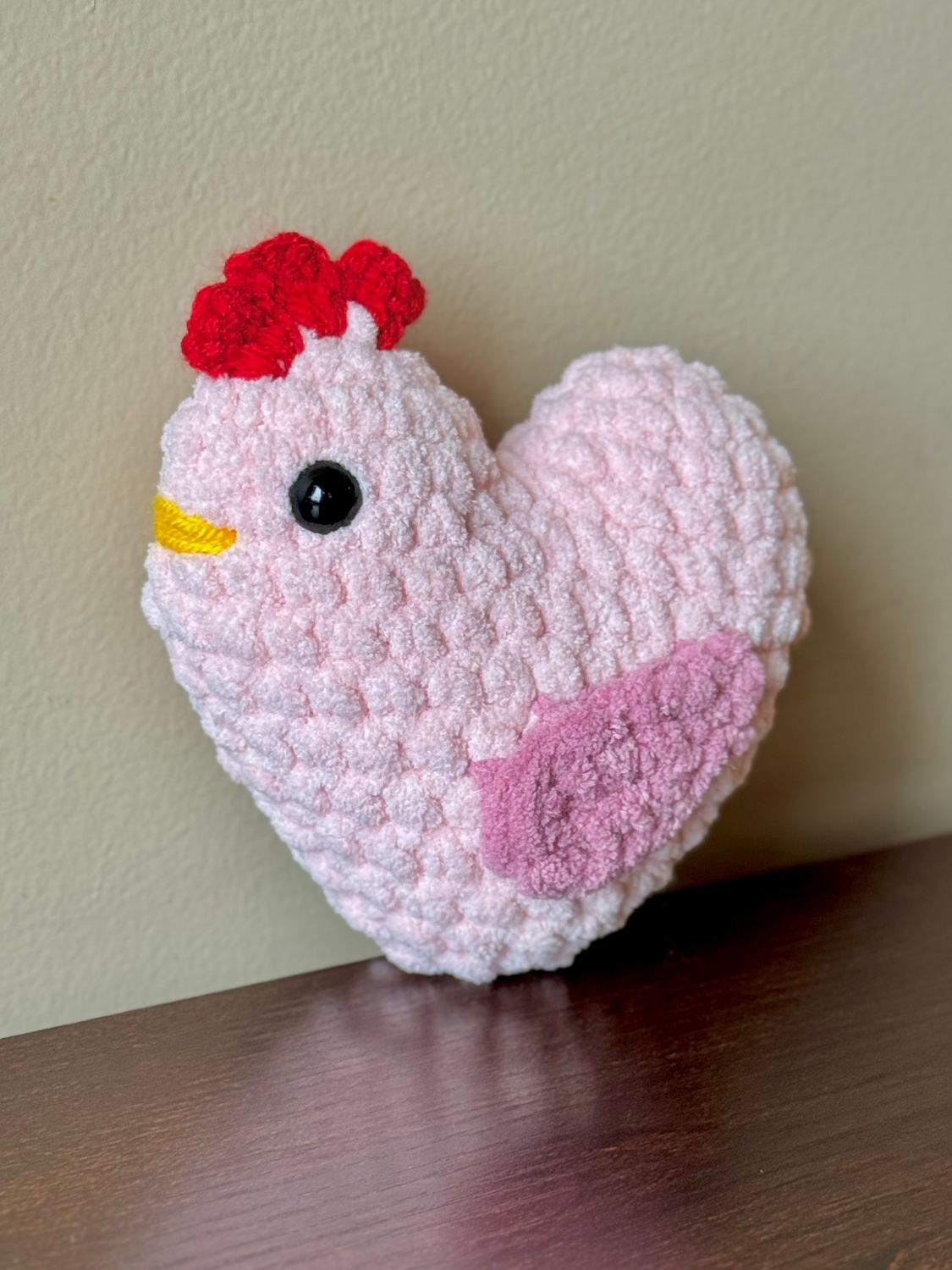 Plushy Heart Chicken - Pink