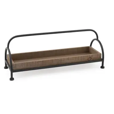 W-BI 19.5" Long Metal Frame Wooden Trench