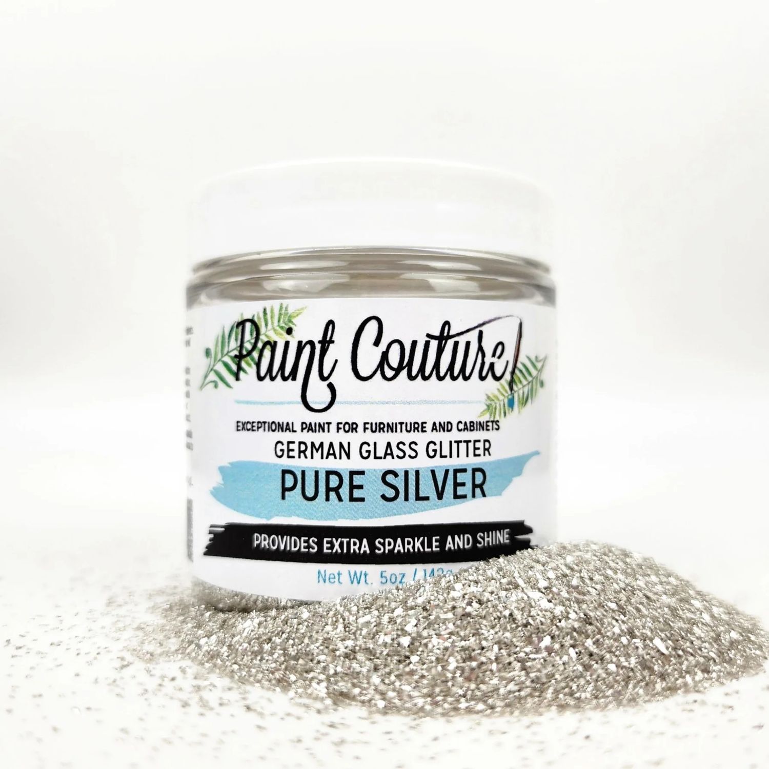 FFFPA German Glass Glitter 4 oz, Color: Pure Silver