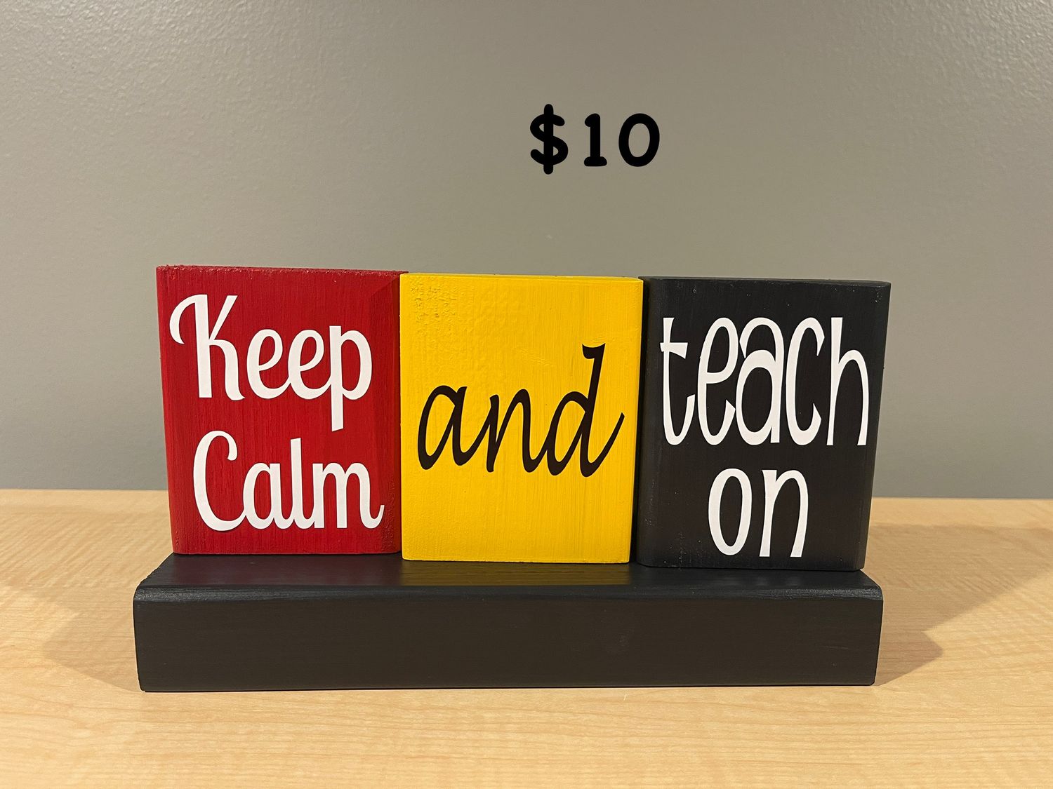BBD school Trio set keep calm and teach on w/ black base