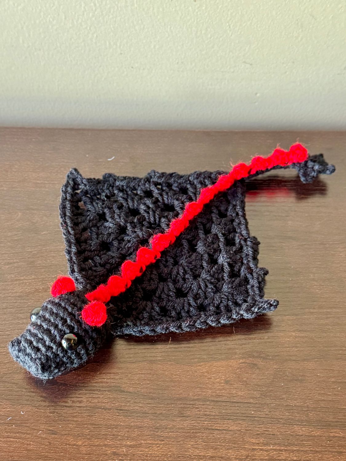 SC Dragon - Finger Puppet - Black/Red