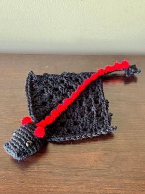 SC Dragon - Finger Puppet - Black/Red