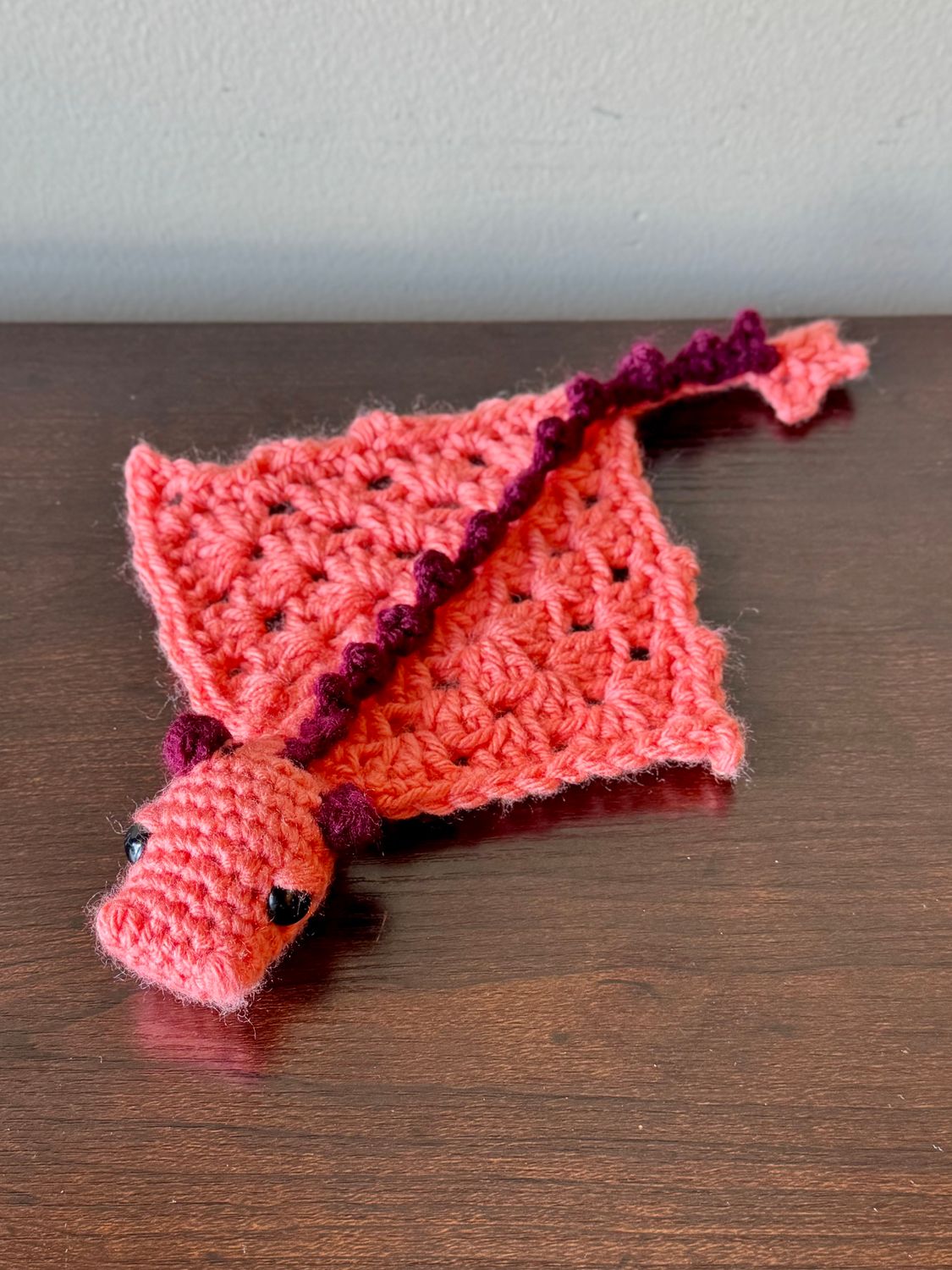 SC Dragon - Finger Puppet - Coral