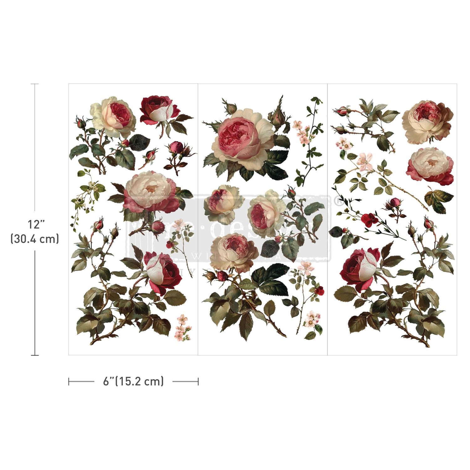 FFFPA Small Decor Transfer  Midnight Rose