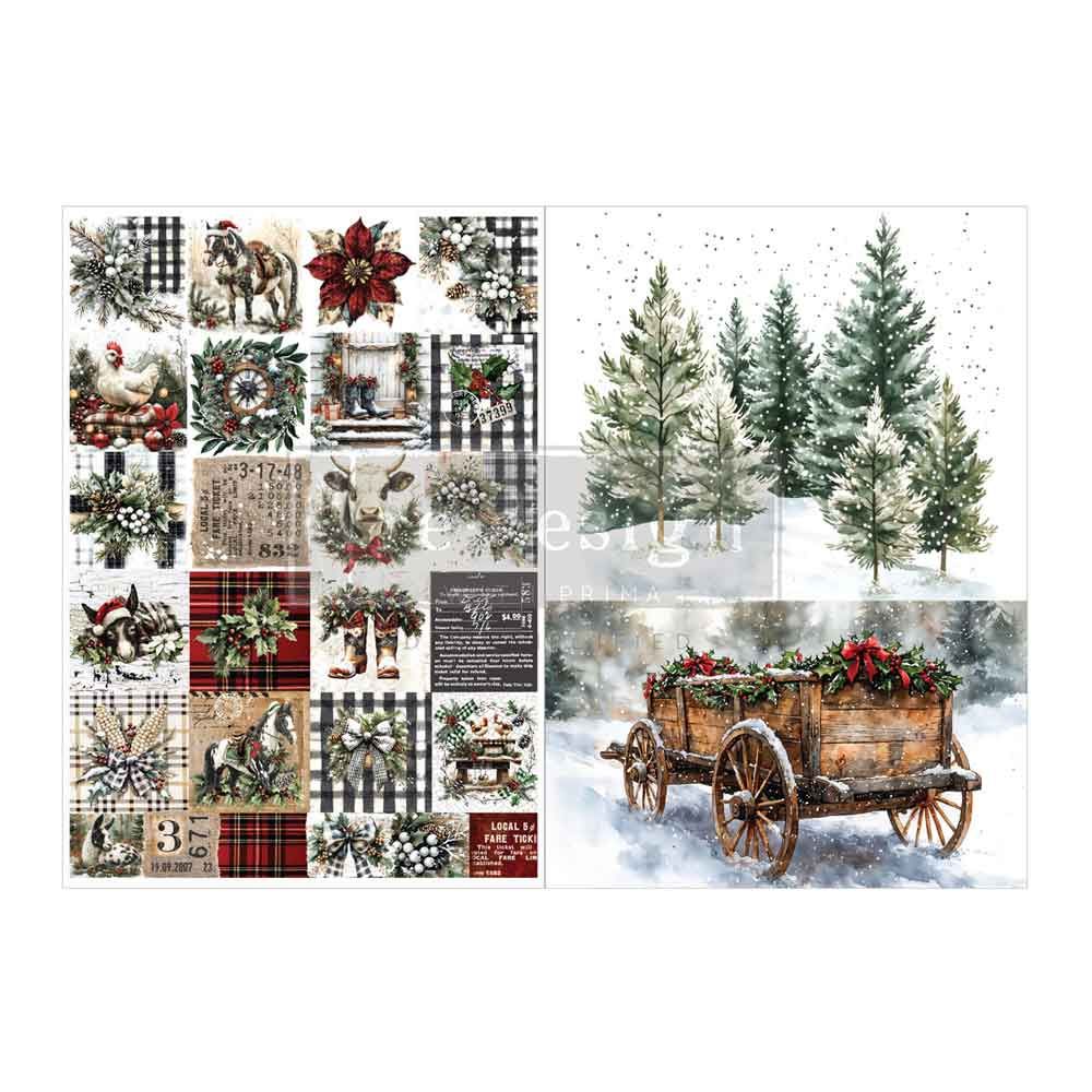 FFFPA A4 Farmhouse Frost Decoupage Paper