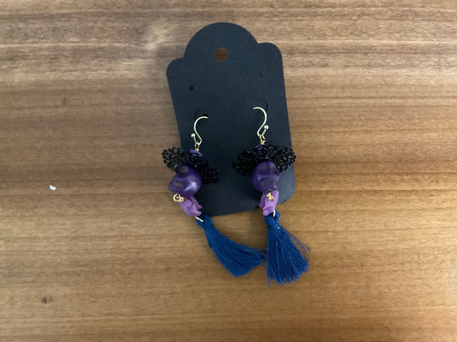 SKE3 Purple &amp; Blue Skull Earrings