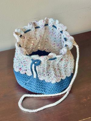 SC - Drawstring Bag - Speckle/Blue - 100% Cotton