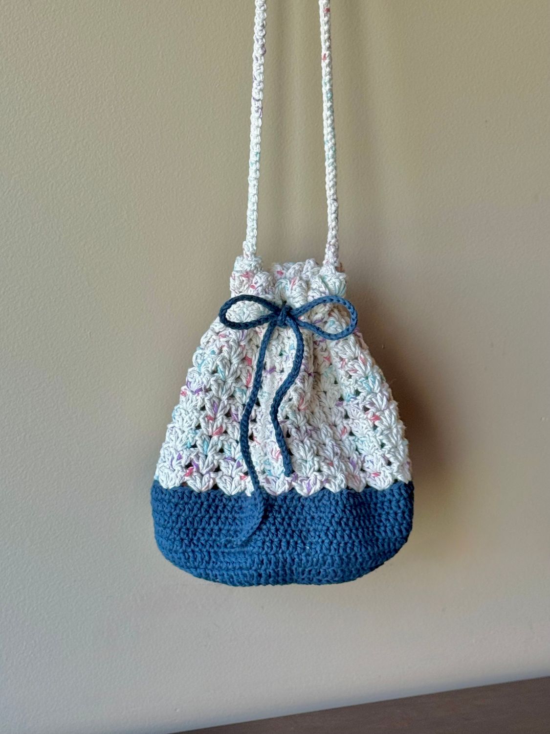 SC - Drawstring Bag - Speckle/Blue - 100% Cotton