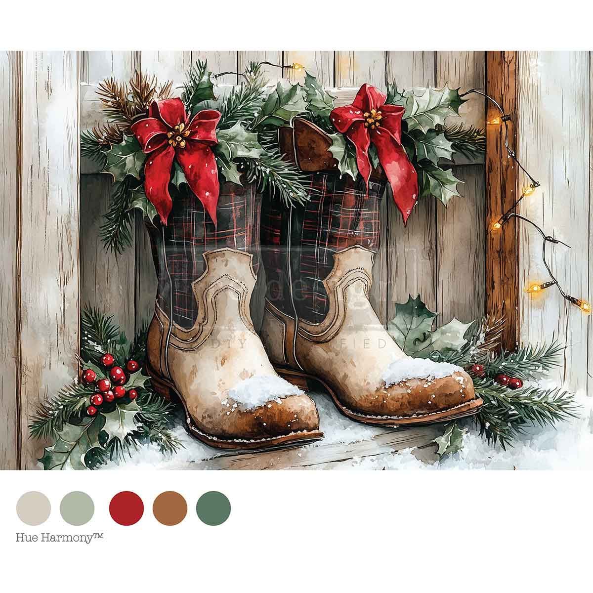 FFFPA A4 Farmhouse Noel Decoupage Tissue Paper