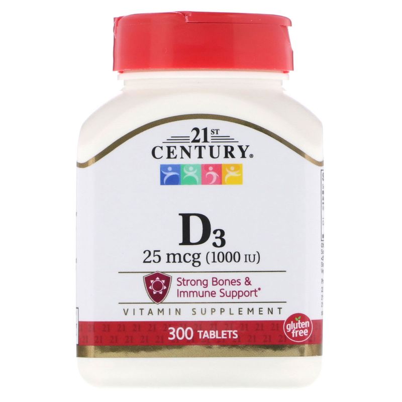 Vitamin D 1000 IU 300 Tabs by 21st Century