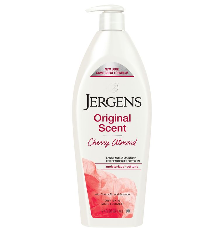 Jergens Hand and Body Lotion  Original Scent Dry Skin Moisturizing Body Lotion  with Cherry Almond Essence  21 Oz