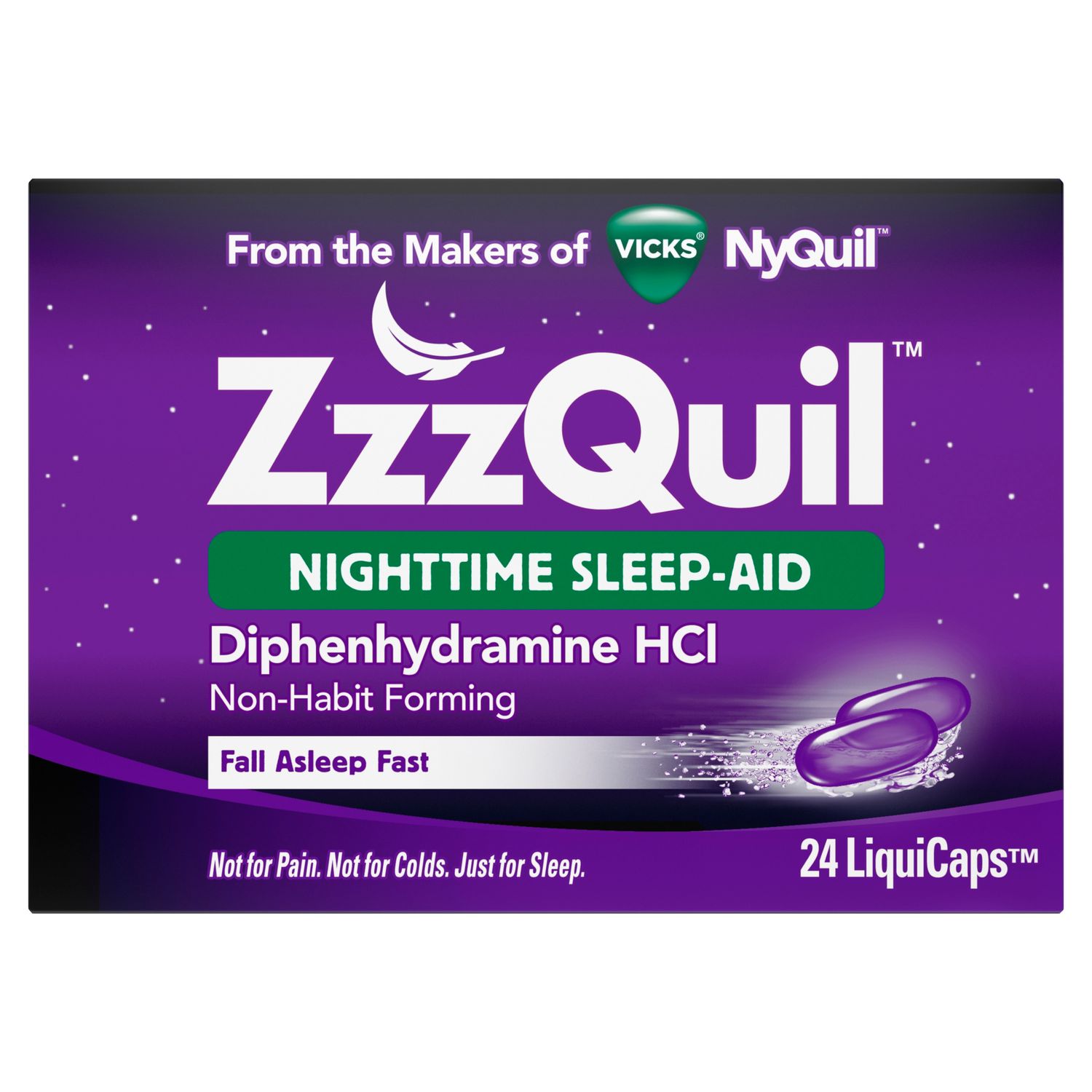 ZzzQuil Nighttime Sleep Aid Non-Habit Forming LiquiCaps - 24.0 Ea