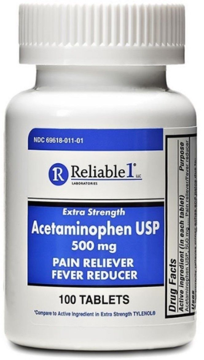 Reliable 1 Extra Strength Acetaminophen USP 500 Mg  100 Ea