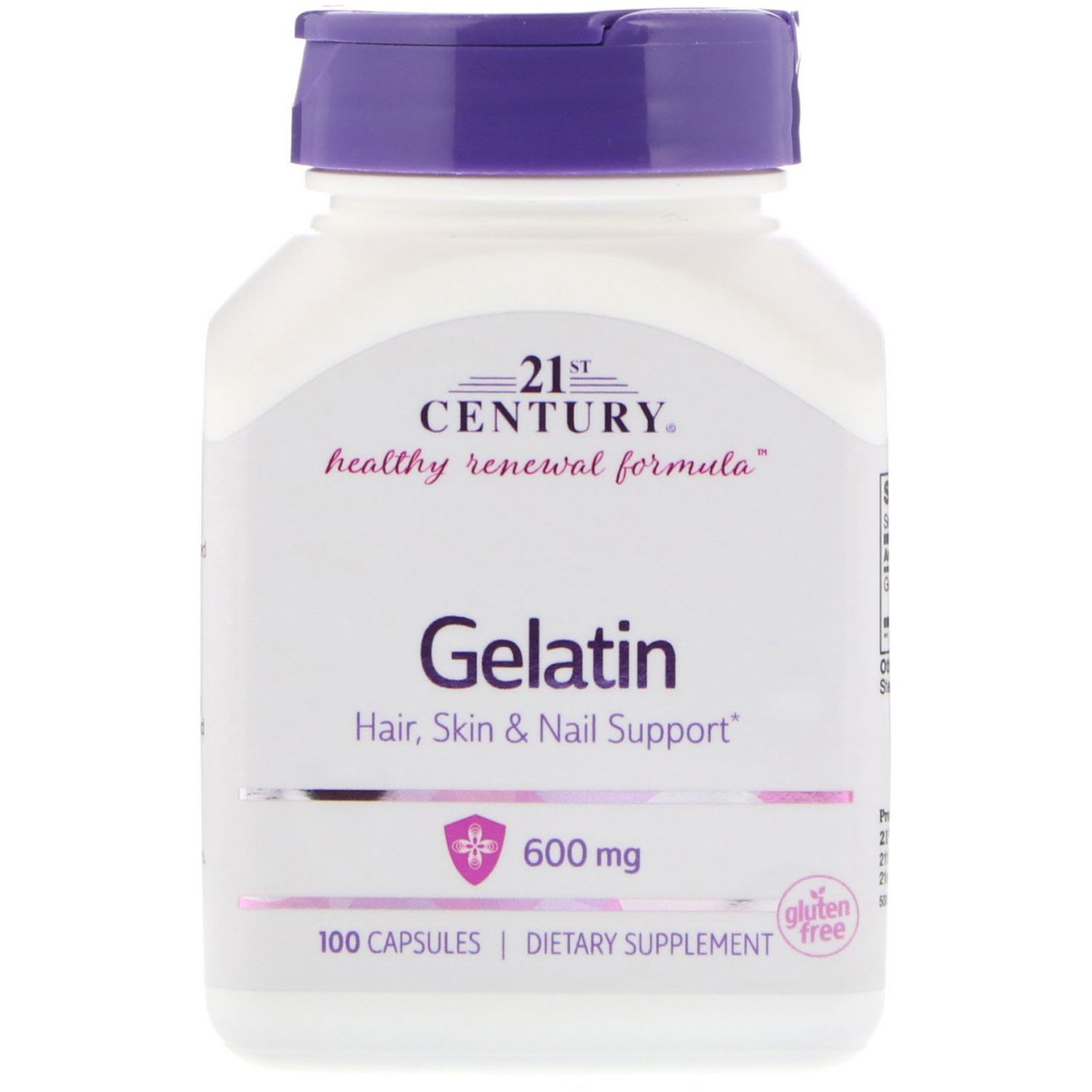 21st Century Gelatin 600mg Beauty Capsules - 100.0 Ea