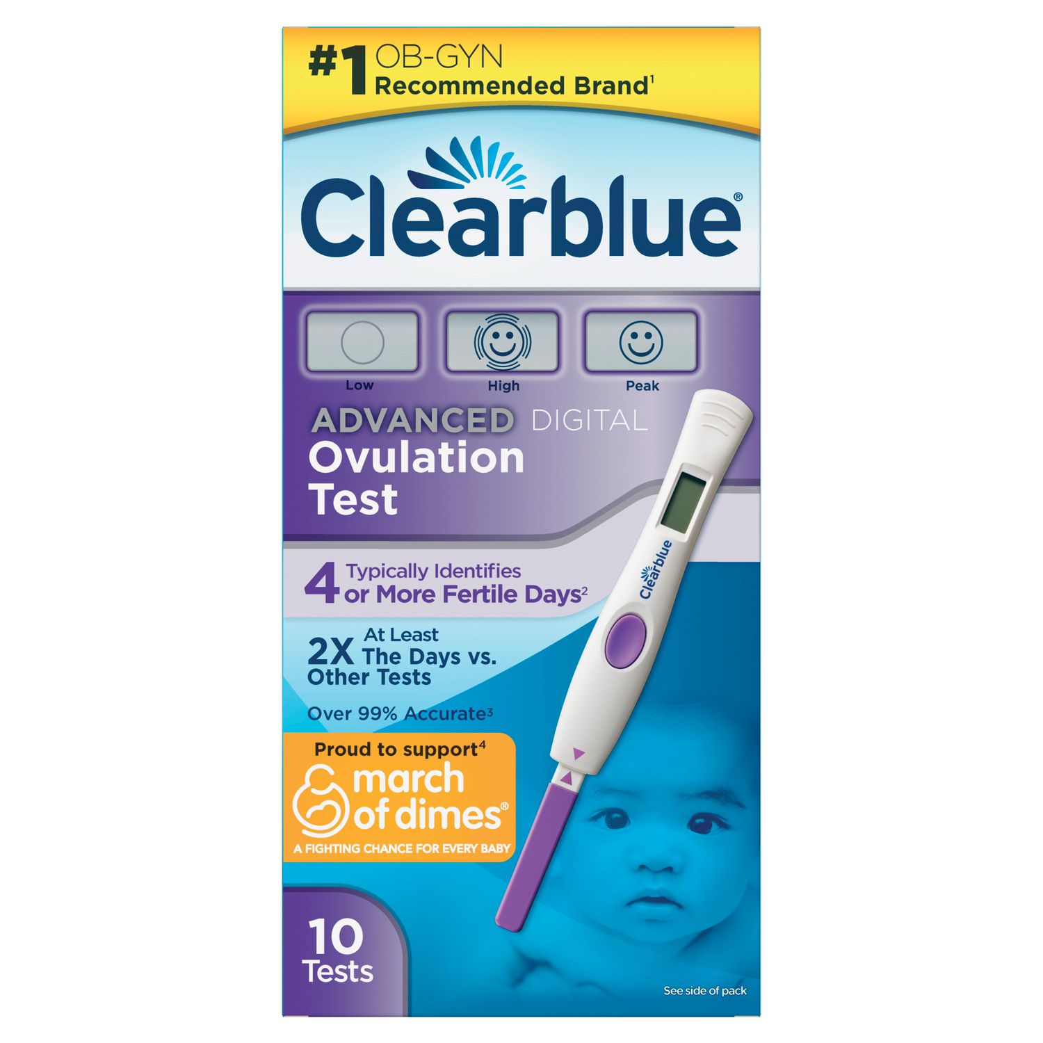 CLEARBLUE OVULATION DIGITAL ADVANCED 10C