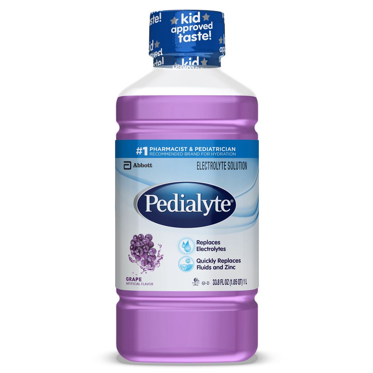 Pedialyte Electrolyte Solution Grape - 33.8 Fl Oz