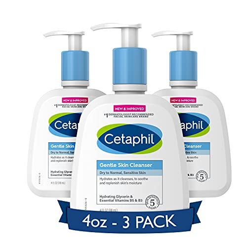 Face Wash by CETAPHIL  Hydrating Gentle Skin Cleanser for Dry to Normal Sensitive Skin  NEW 4 Oz 3 Pack  Fragrance Free  Soap Free and Non-Foaming