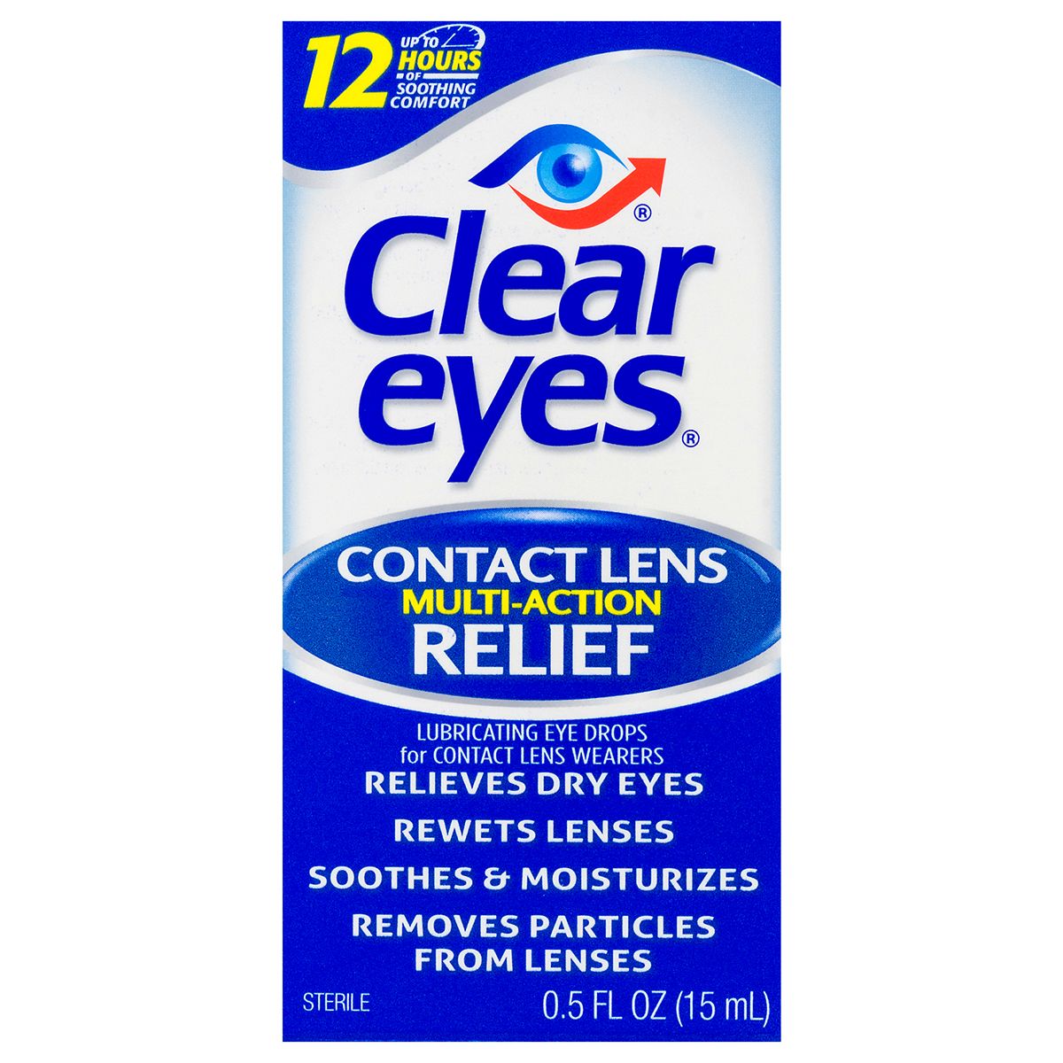 Clear Eyes Contact Lens Relief Lubricant Eye Drops  0.5 Fl Oz