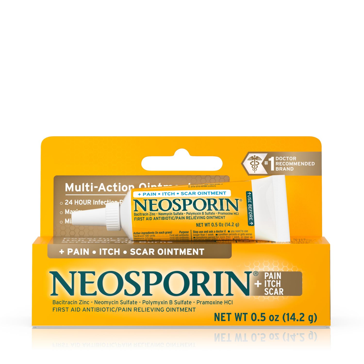 Neosporin Pain  Itch  Scar Antibiotic Ointment with Bacitracin .5 Oz