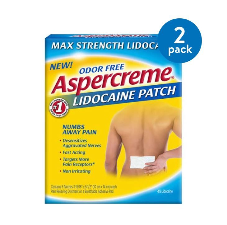 Aspercreme Max Strength Lidocaine Patches Odor Free Odor Free - 5.0 Ea