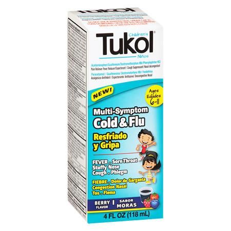 Tukol Children's Cold & Fever Relief Liquid Berry, Berry - 4.0 Oz