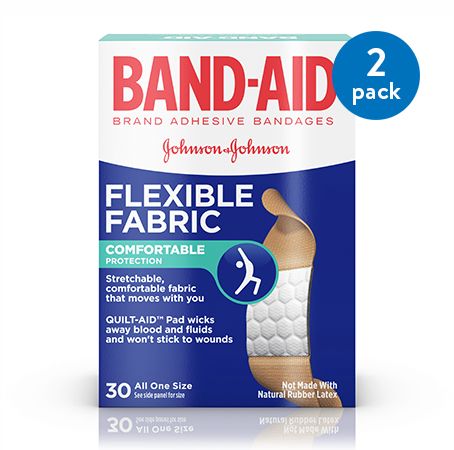 Band-Aid Flexible Fabric Adhesive Bandages, All One Size 3/4 Inch - 30.0 Ea