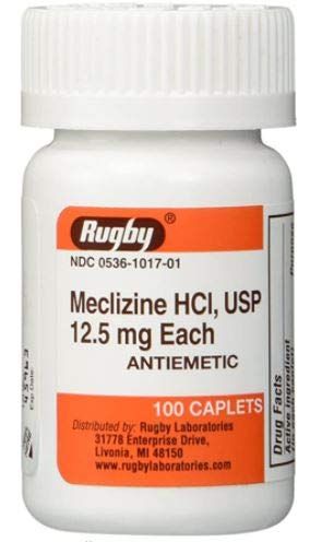 MECLIZINE 12.5 MG CPL 100