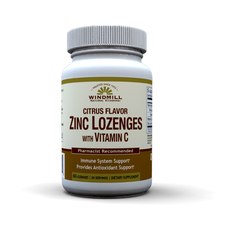 Windmill Natural Vitamins Zinc Lozenges with Vitamin C - Citrus 60 Loz