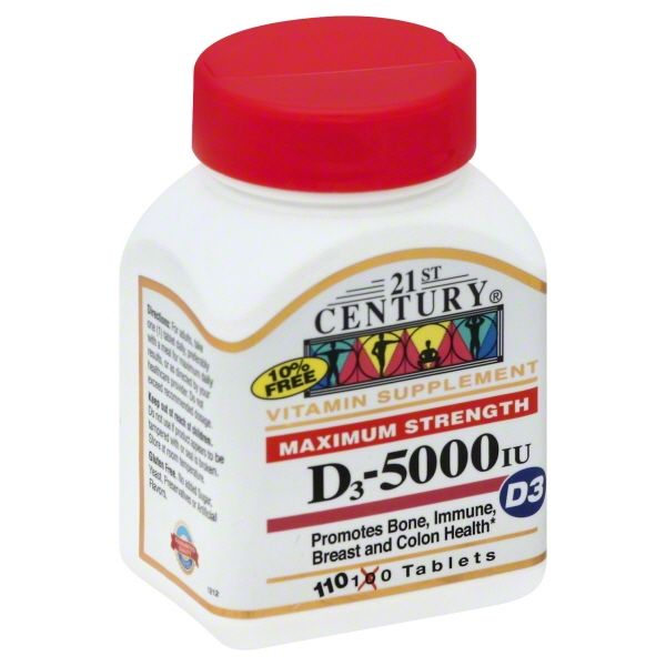 21st Century Maximum Strength D3-5000 IU Tablets  110 Count