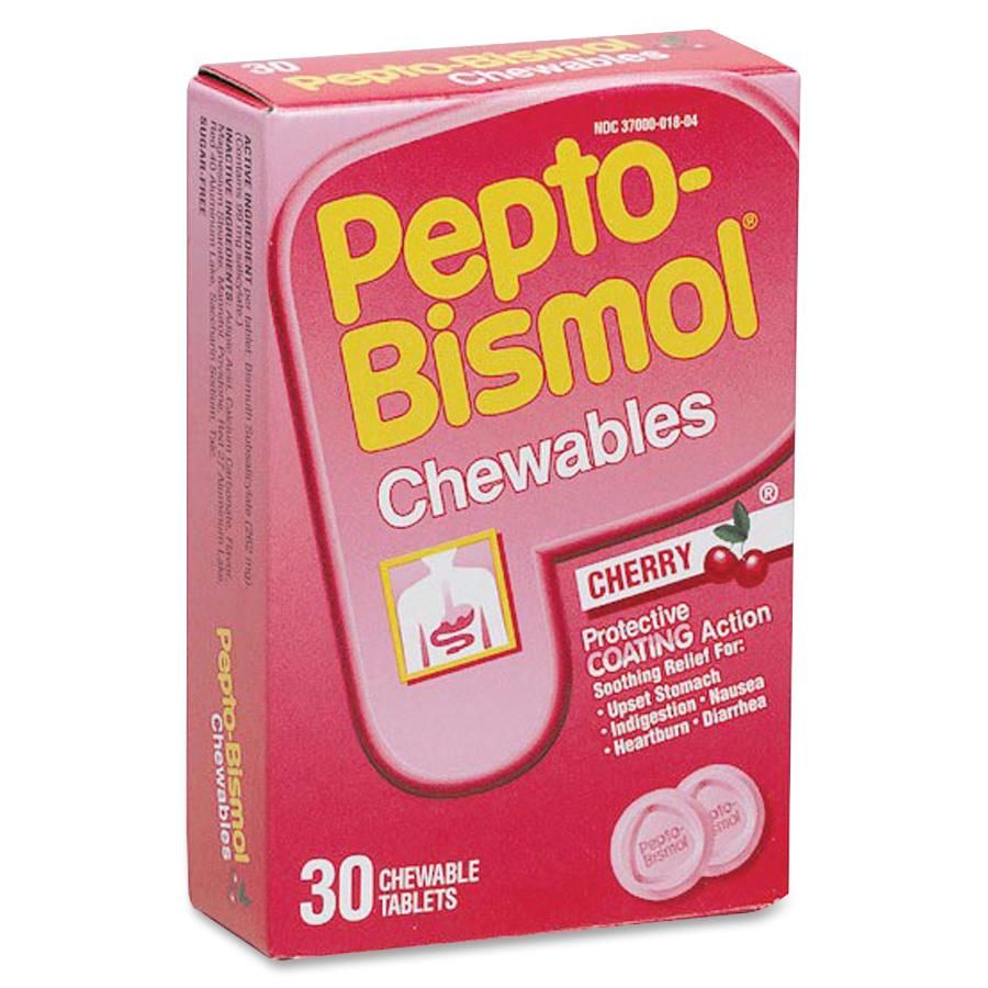 Pepto-Bismol Chewables Tablets, Fast Stomach Relief Cherry - 30.0 Ea