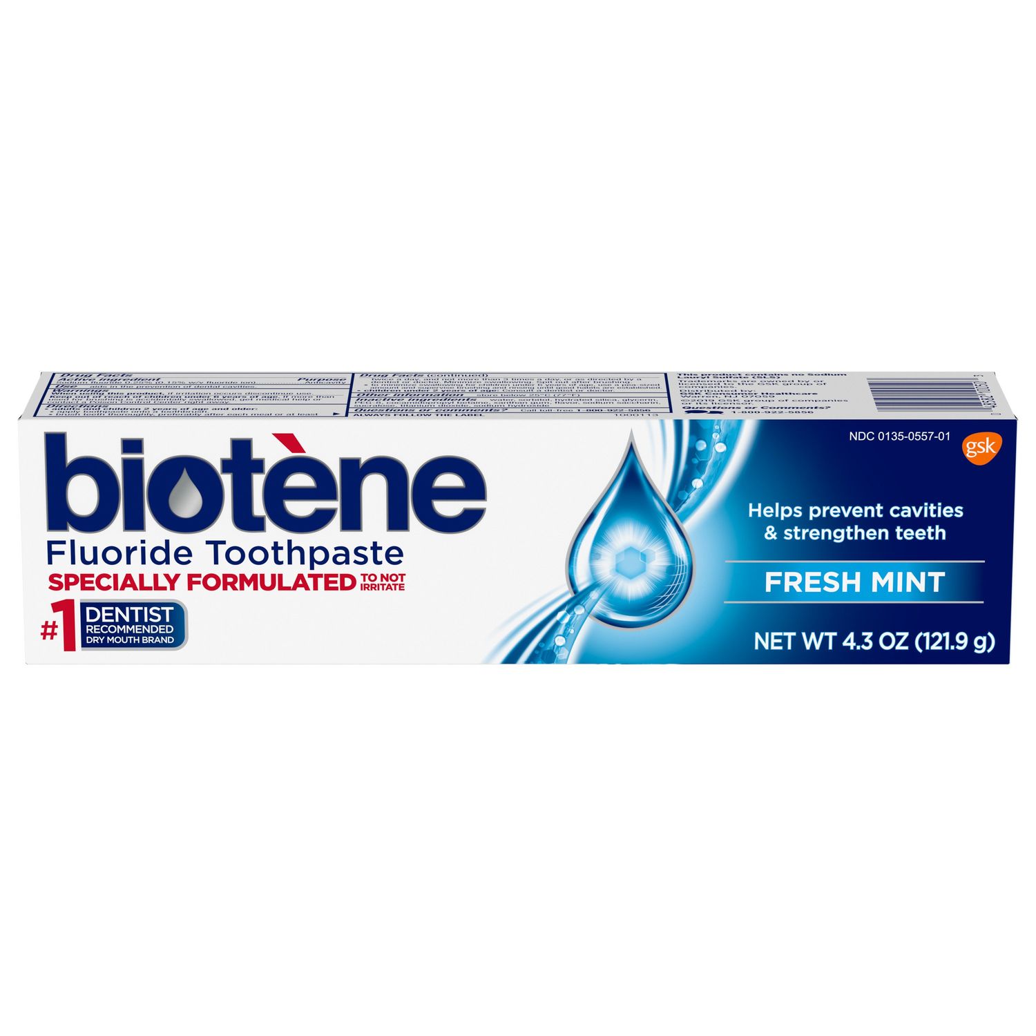 Biotene Fluoride Toothpaste Fresh Mint - 4.3 Oz