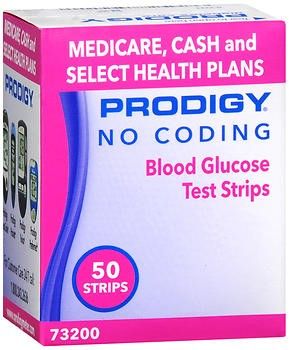 Prodigy No Coding Blood Glucose Test Strips, 50 Ea